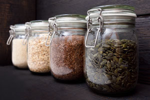 Dried goods in sealed jars for preventing pantry pests in Alexandria and Arlington VA - Ehrlich Pest Control, formerly Connor's